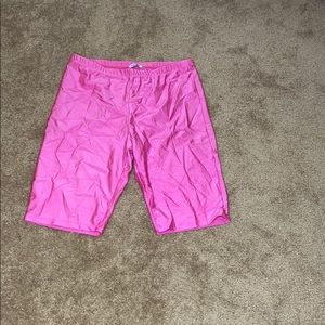 Neon pink biker shorts